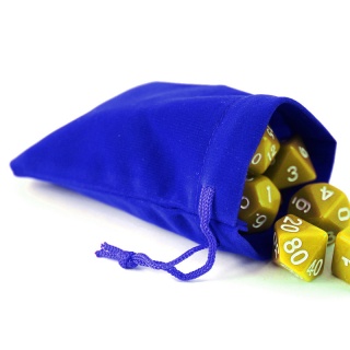 Bolsa Porta Dados de RPG - Veludo - Azul (até 15 dados) Bolsa Porta Dados de RPG