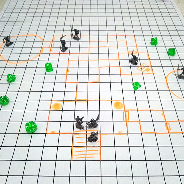 Grid de Batalha Quadrado - Riscável - 60 x 90cm + Caneta