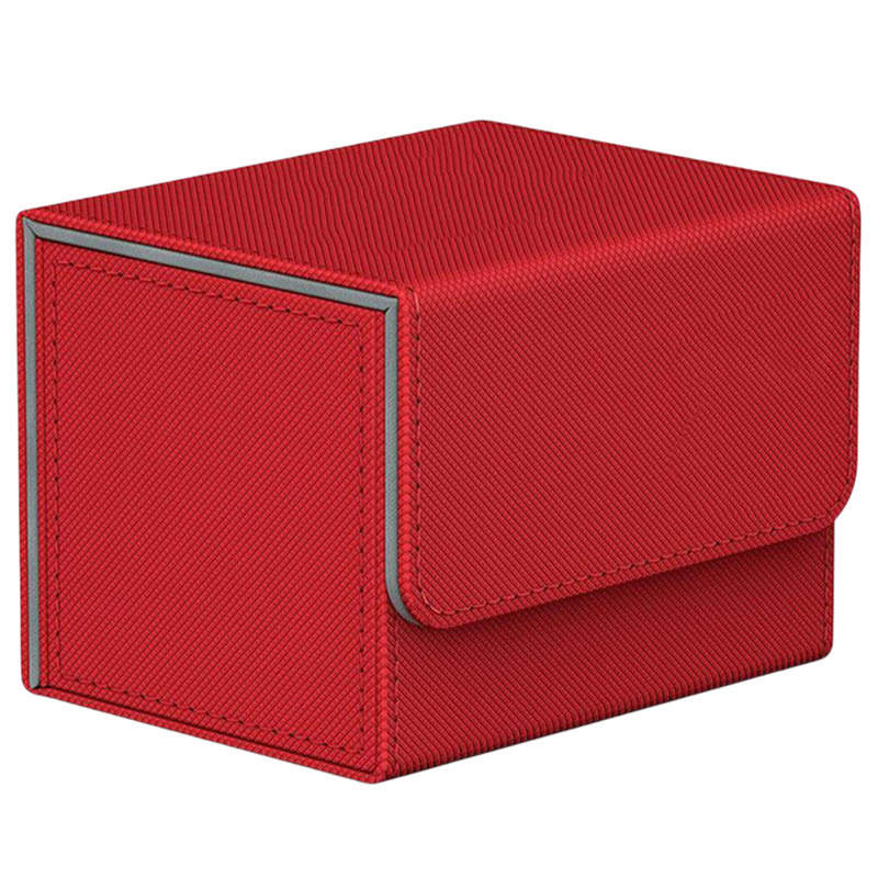 Deck Box Premium - Couro com Veludo - Vermelho