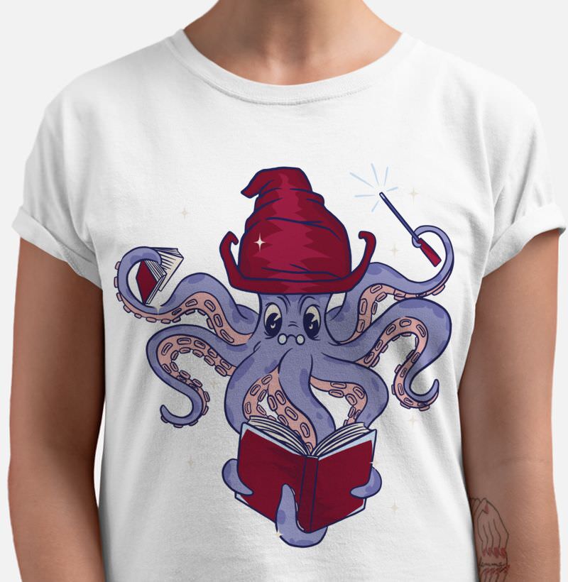Camiseta RPG - Wizard Octopus