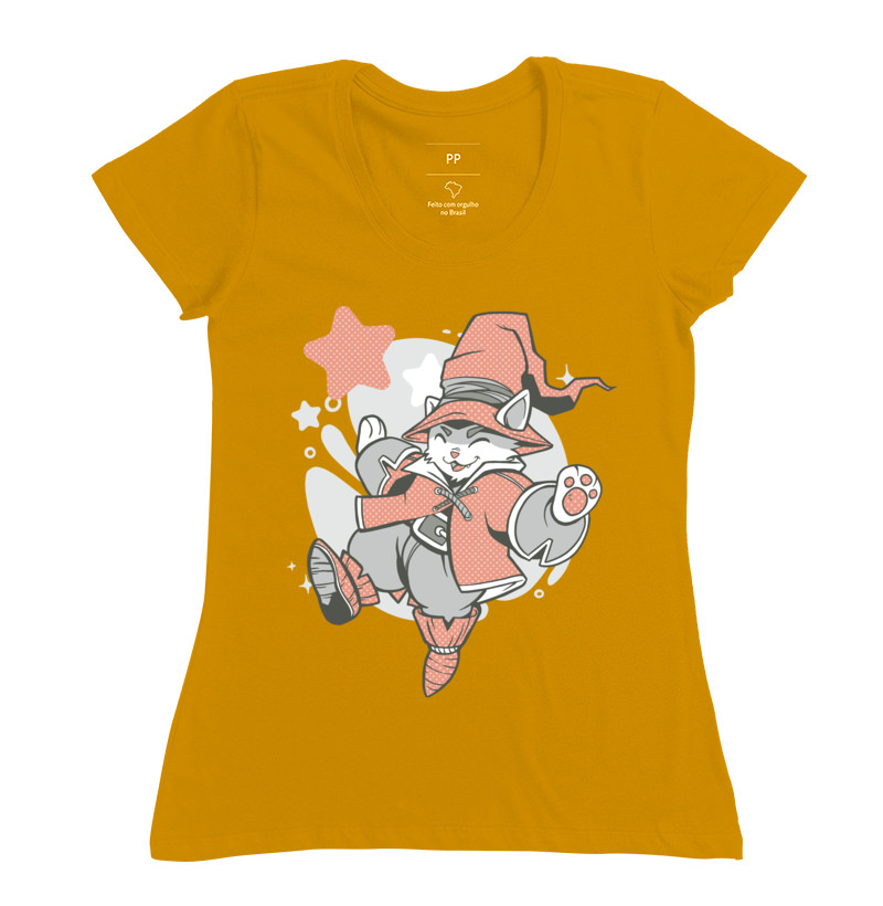 Camiseta RPG - Wizard Cat