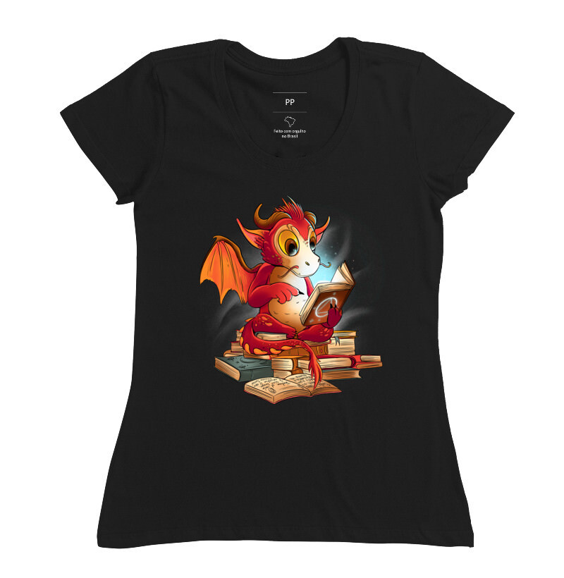 Camiseta RPG - Dragon and Spellbook