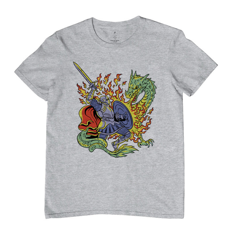 Camiseta RPG - Knight and Dragon