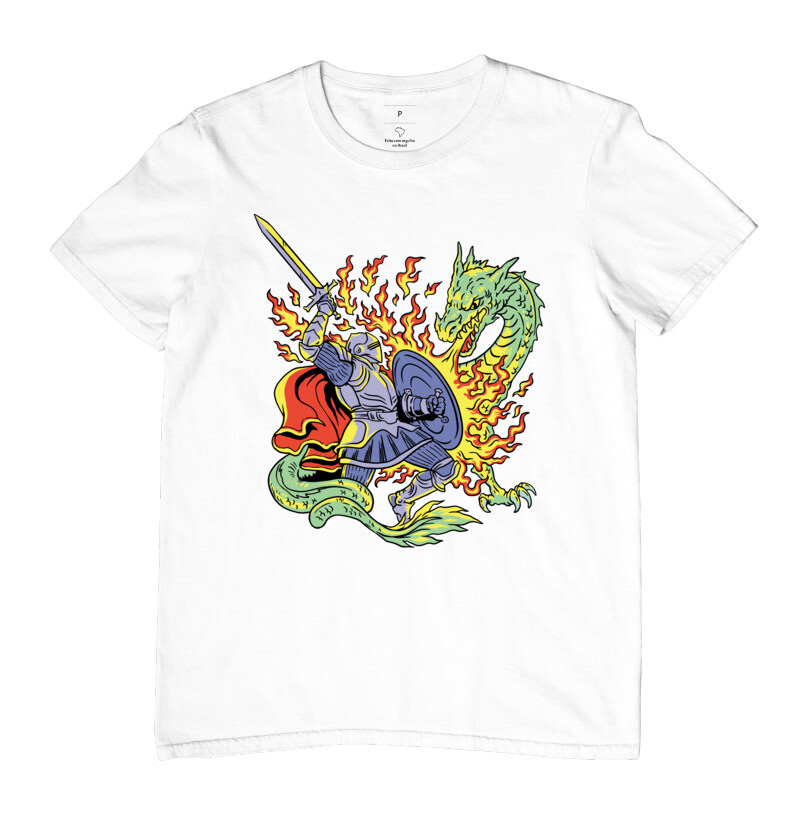 Camiseta RPG - Knight and Dragon