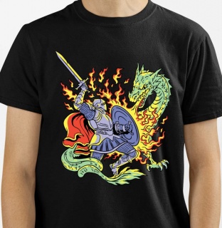 Camiseta RPG - Knight and Dragon Camisetas