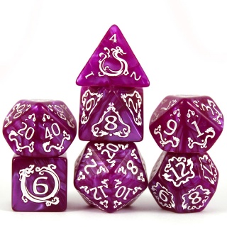 Dados de RPG - Conjunto 7 Dados - Coleção Castleforge - Rosa