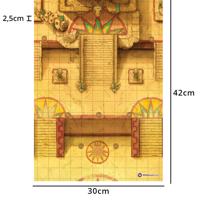 Grids Mapas de Batalha - Dupla Face - Covil na Floresta + Templo no Deserto - 30 x 42cm