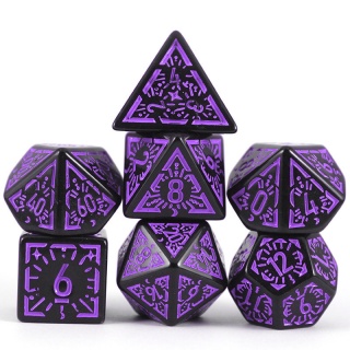 Dados de RPG - Conjunto 7 Dados - Coleção Divine Smite - Roxo 