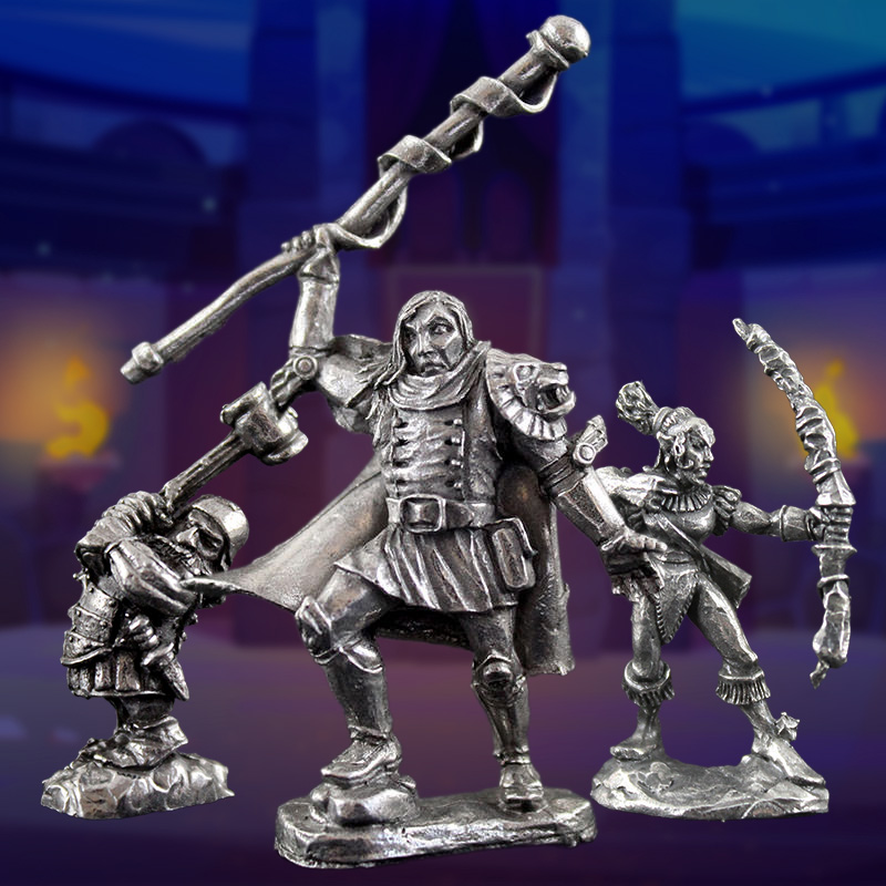Mystery Loot - Heróis da Masmorra - 3 Miniaturas de Personagens Surpresa + Adesivo Brinde