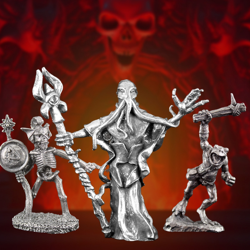 Mystery Loot - Vilões da Masmorra - 3 Miniaturas de Monstros Surpresa + Adesivo Brinde