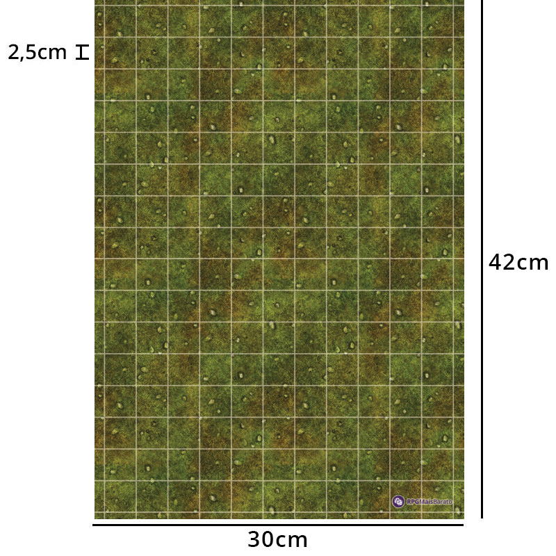 Grids Mapas de Batalha - Dupla Face - 30 x 42cm - Terrenos #1