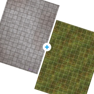 Grids Mapas de Batalha - Dupla Face - 30 x 42cm - Terrenos #1 Miniaturas e Grids