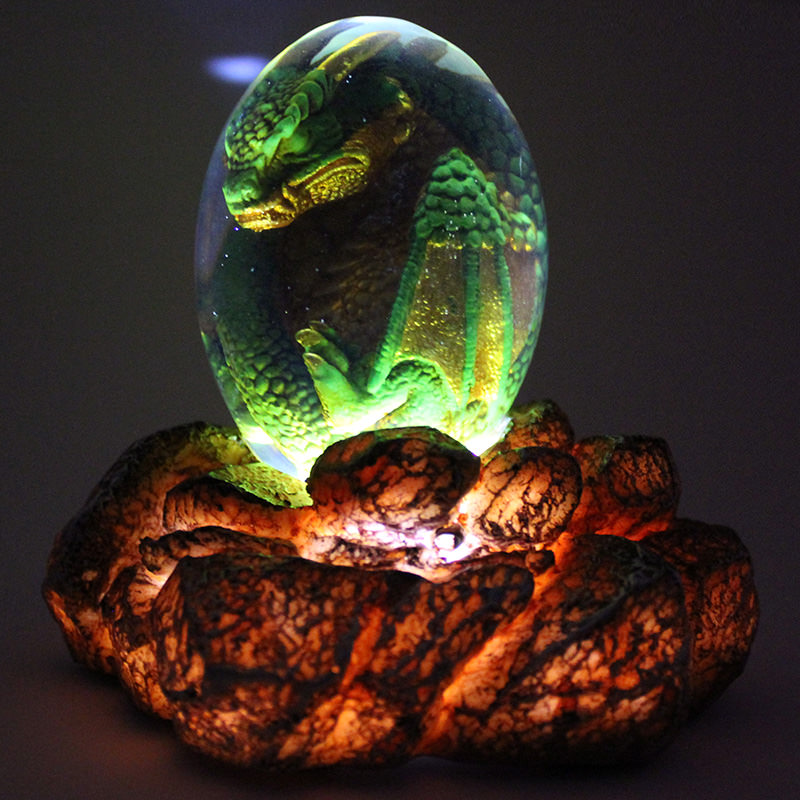 Luminária Decorativa - Ovo de Dragão Verde