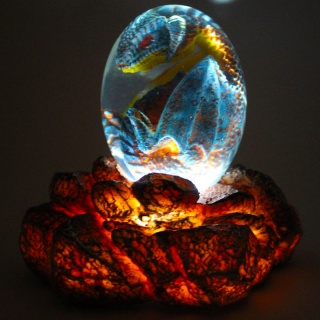 Luminária Decorativa - Ovo de Dragão Azul