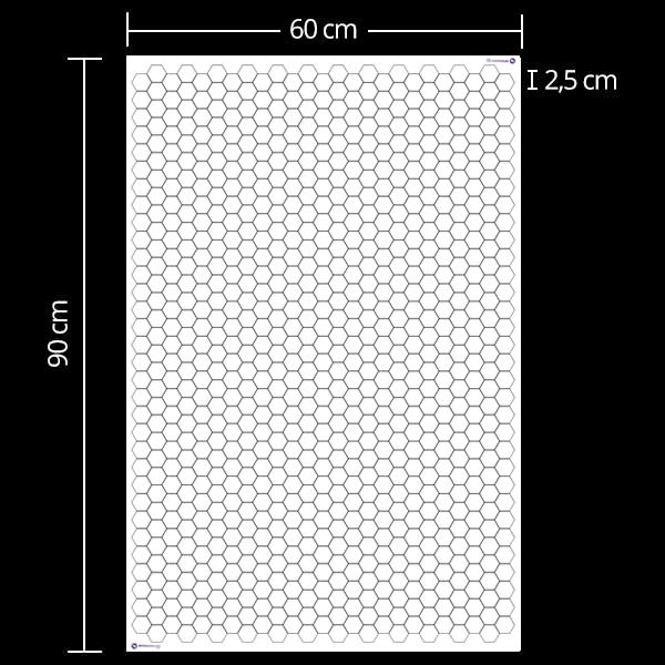 Grid de Batalha Hexagonal - Riscável - 60 x 90cm + Caneta