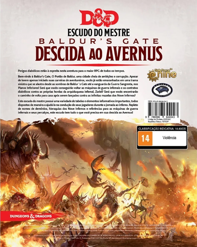 D&D 5ª edição - Escudo do Mestre: Descida ao Avernus [português]