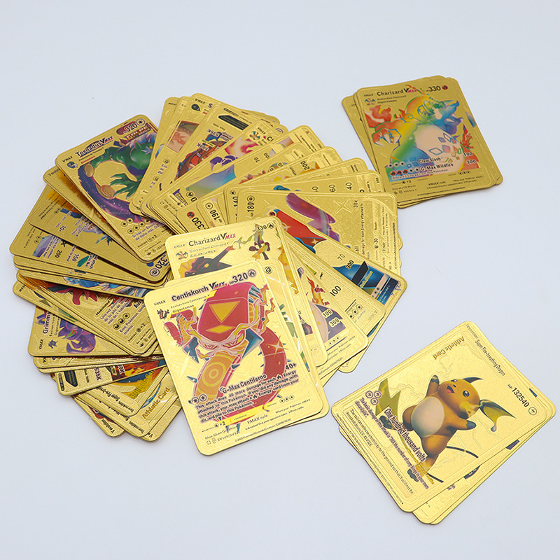 Cartas Pokemon, 110 cartas Pokemon: 55 douradas, 55 pretas, cartas