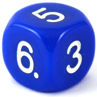 Dado D6 avulso - Azul - 1 unidade d6