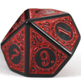 Dado de RPG - D10 avulso - Relevo Vermelho - 1 unidade d10