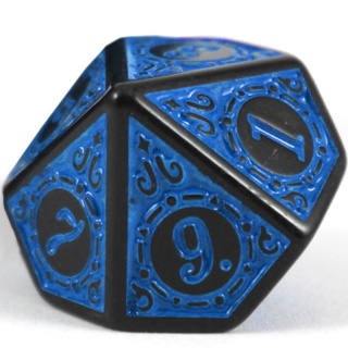 Dado de RPG - D10 avulso - Relevo Azul - 1 unidade d10