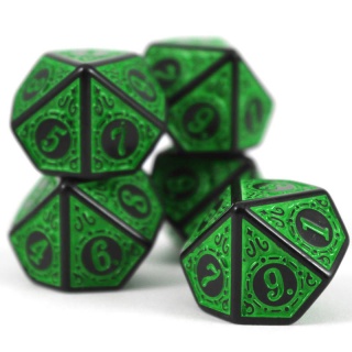 Conjunto 5 Dados d10 - Relevo - Verde