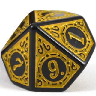 Dado de RPG - D10 avulso - Relevo Amarelo - 1 unidade Dados Avulsos