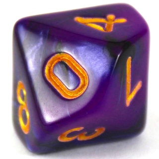 Dado de RPG - D10 avulso - Roxo e Preto - 1 unidade Dados Avulsos