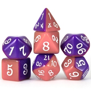 Dados de RPG - Conjunto 7 Dados - Coleção Feywild - Vermelho e Roxo Conjuntos de Dados