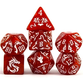 Dados de RPG - Conjunto 7 Dados - Coleção Tiamat Queen of Dragons - Vermelho