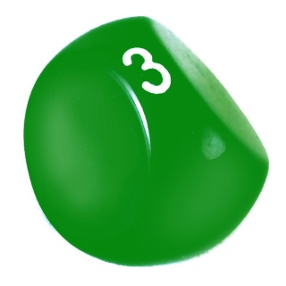 Dado D3 avulso - Verde - 1 unidade d3