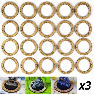 Kits Anéis Marcadores de Condições para RPG - 66 unidades (3 kits)