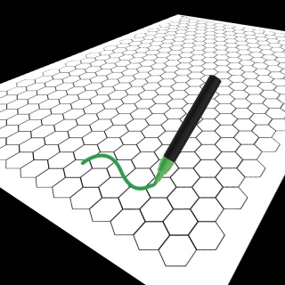 Grid de Batalha Hexagonal - Riscável - 45 x 60cm + Caneta Miniaturas e Grids