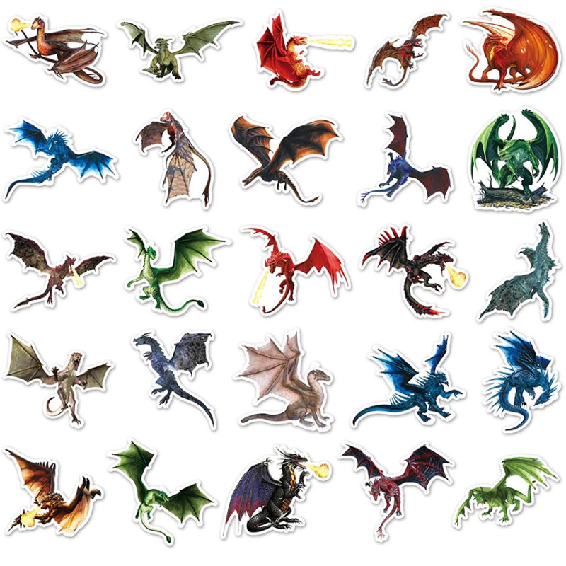 Pack 50 adesivos RPG - Dragões #2 [não repetidos]