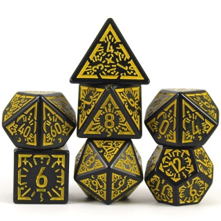 Dados de RPG - Conjunto 7 Dados - Coleção Divine Smite - Amarelo 