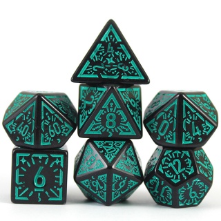 Dados de RPG - Conjunto 7 Dados - Coleção Divine Smite - Verde 