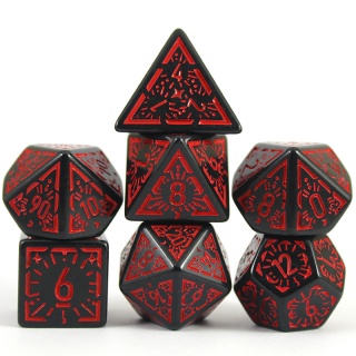 Dados de RPG - Conjunto 7 Dados - Coleção Divine Smite - Vermelho 