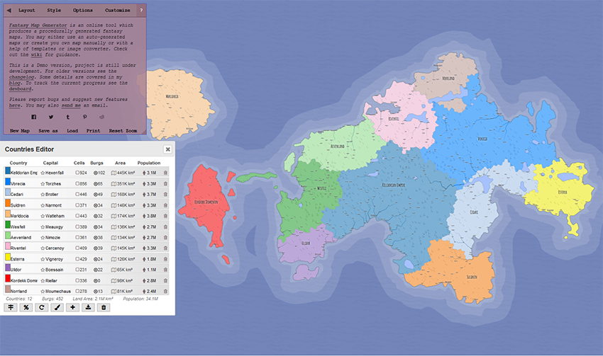 Tela principal-Construção do mapa do RPG.